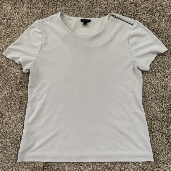 Ann Taylor Light Blue Shoulder Zipper Blouse Top Shirt Size Medium *See Listing* - Picture 5 of 12